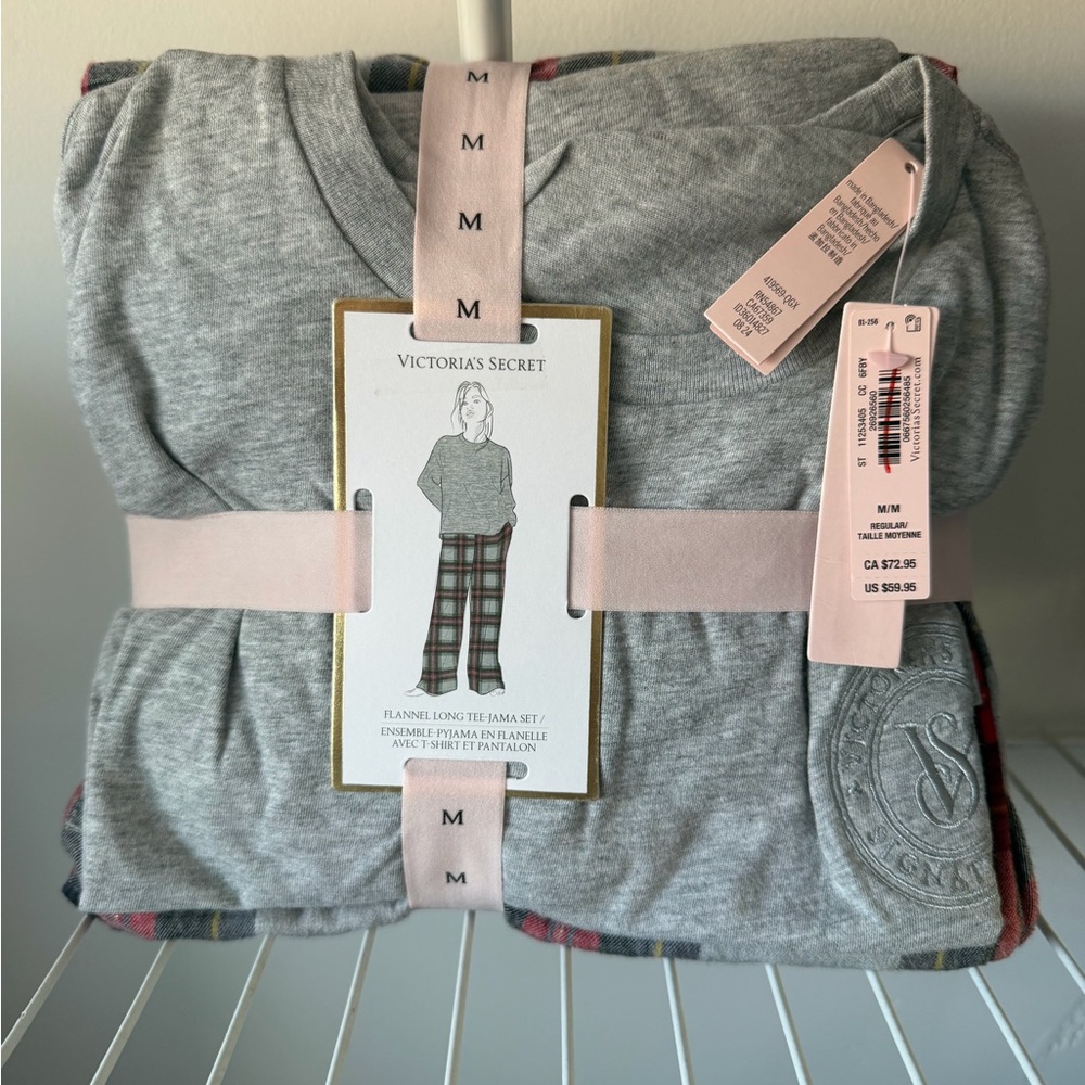 Victoria's Secret Gray and Red Pajama Set